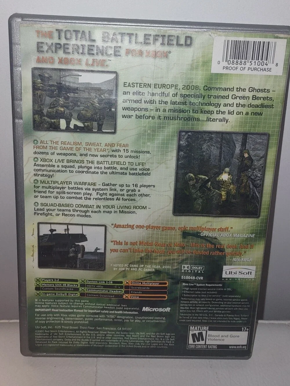 XBox Tom Clancy's Ghost Recon (Platinum Hits Edition)